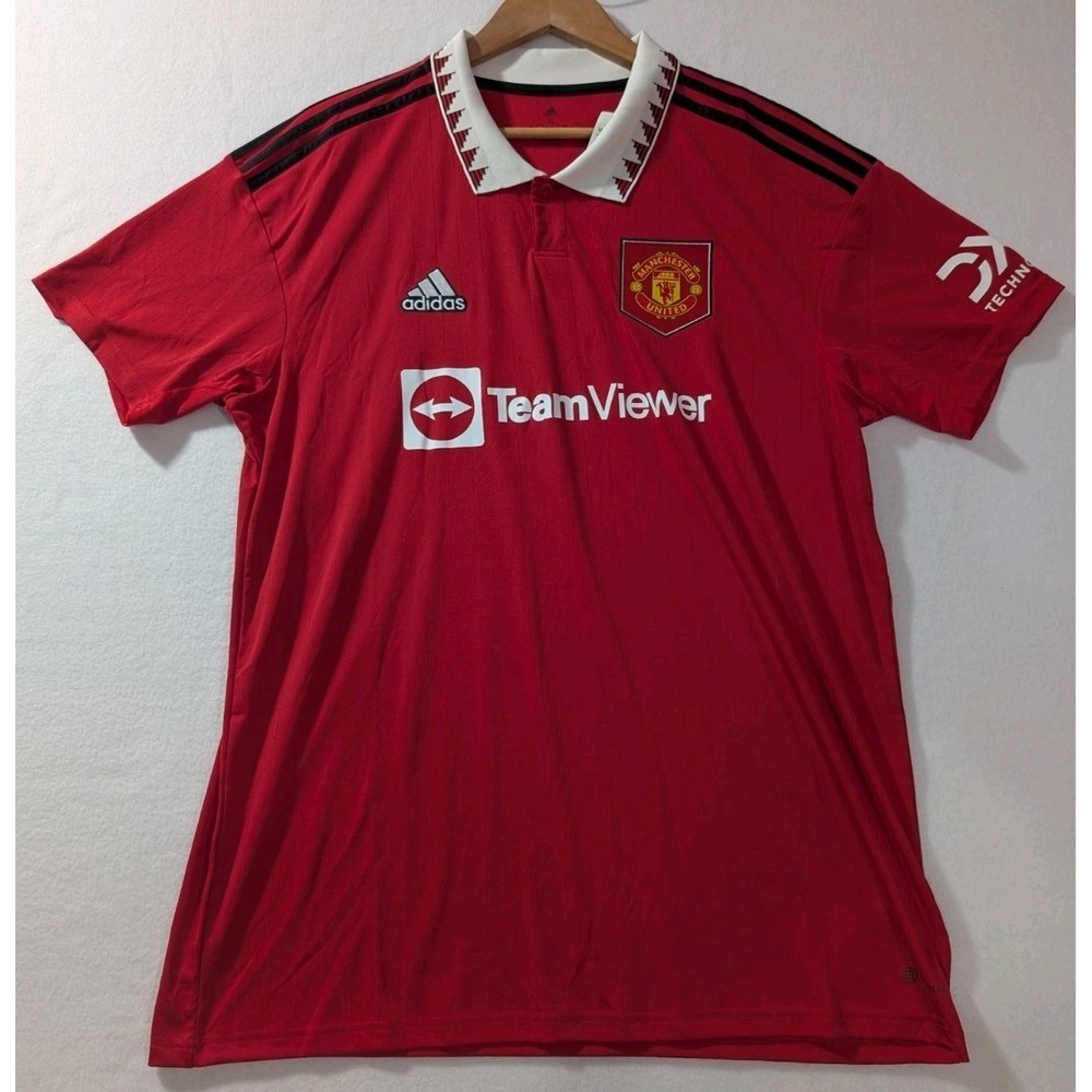 Manchester United Adidas‎ Home Jersey XL TeamViewer 2022/23 Soccer Shirt NWT